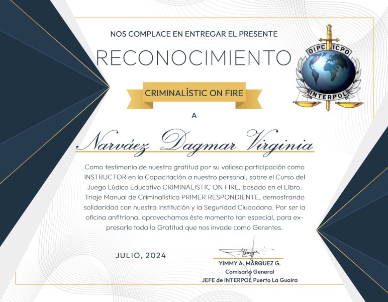 Reconocimiento de Interpol para Criminalistics on Fire